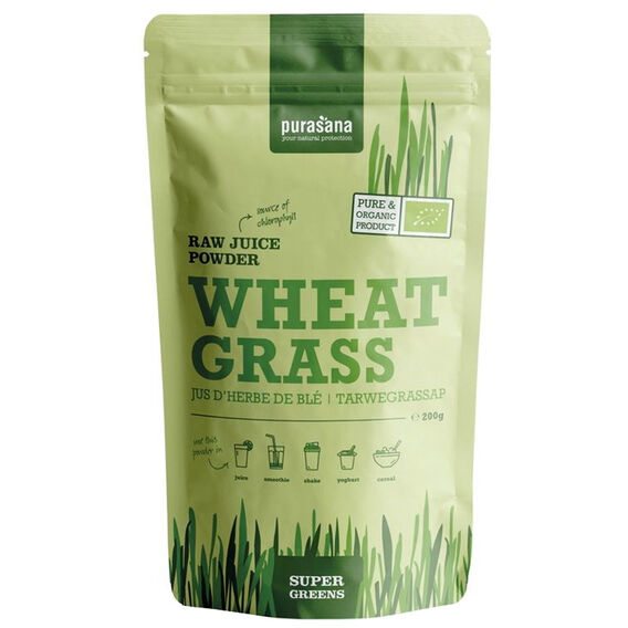 Purasana Wheat Grass Powder BIO 200 g - bez příchutě