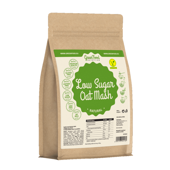 GreenFood Low Sugar rychlá kaše 500 g - rýžová s kakaem