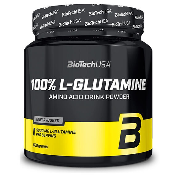 BiotechUSA 100% Glutamine 500 g - bez příchutě