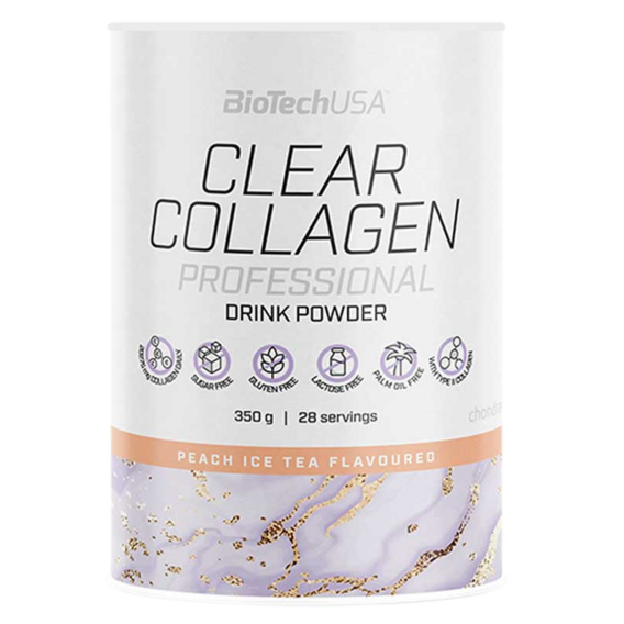 BiotechUSA Clear Collagen Professional 350 g - broskvový ledový čaj